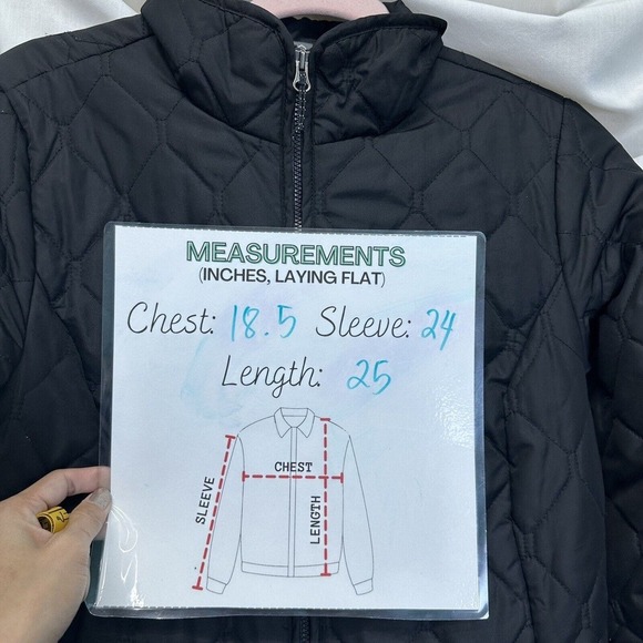 Eddie Bauer Women S Quilted Puffer Jacket Long Sleeve Black Pockets Turtle Neck - Picture 7 of 15